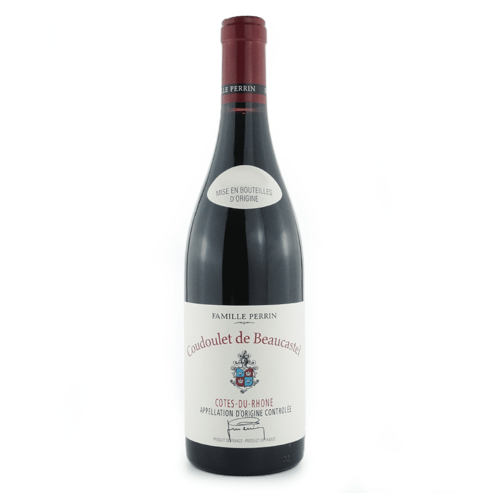 Bottle of Domaine de Beaucastel red wine, Côtes-du-Rhônes rouge, Coudoulet de Beaucastel.
