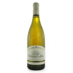 Bouteille de vin blanc du domaine Monpertuis, Châteauneuf-du-Pape blanc.