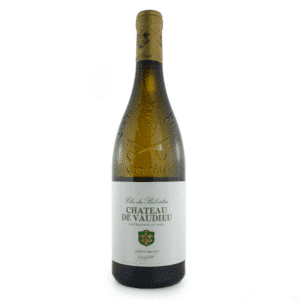 Bouteille de vin blanc du domaine Château de Vaudieu, Châteauneuf-du-Pape blanc, Clos du Belvédère.