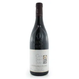 Bouteille de vin rouge du domaine Clos Saint Jean, Châteauneuf-du-Pape rouge.