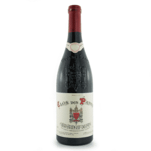 Bottle of Clos des Papes red wine, Châteauneuf-du-Pape red.